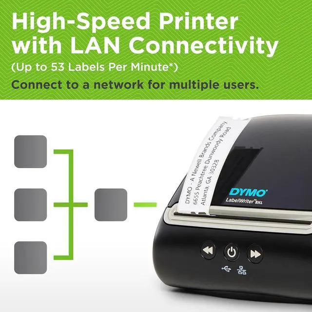 Alt view image 7 of 7 - LabelWriter 5XL Label Printer Bundle Prints Extra-Wide ShippingLabels (UPS USPS) from Amazon eBay and More Perfect for eCommerce Sellers Includes 5 Extra-Large Shipping Labels (1100 Total)