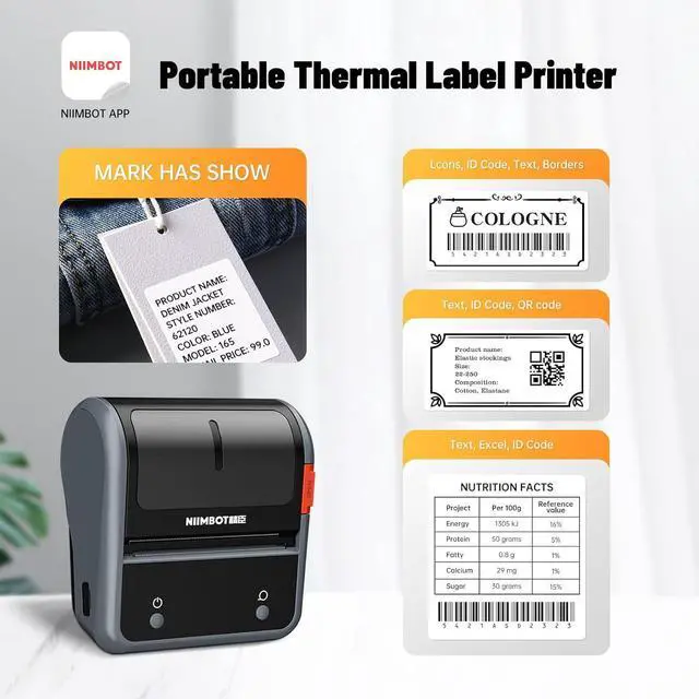 Alt view image 5 of 7 - Label Maker Machine, B3S Thermal Label Maker, Upgrade 3Inch Thermal Label Printer, Portable Label Maker with 1Pack 70x40mm Label, Bluetooth Label Makers for Clothing, Barcode & Small Business