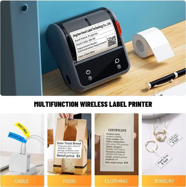 Alt view image 6 of 7 - Label Maker Machine, B3S Thermal Label Maker, Upgrade 3Inch Thermal Label Printer, Portable Label Maker with 1Pack 70x40mm Label, Bluetooth Label Makers for Clothing, Barcode & Small Business