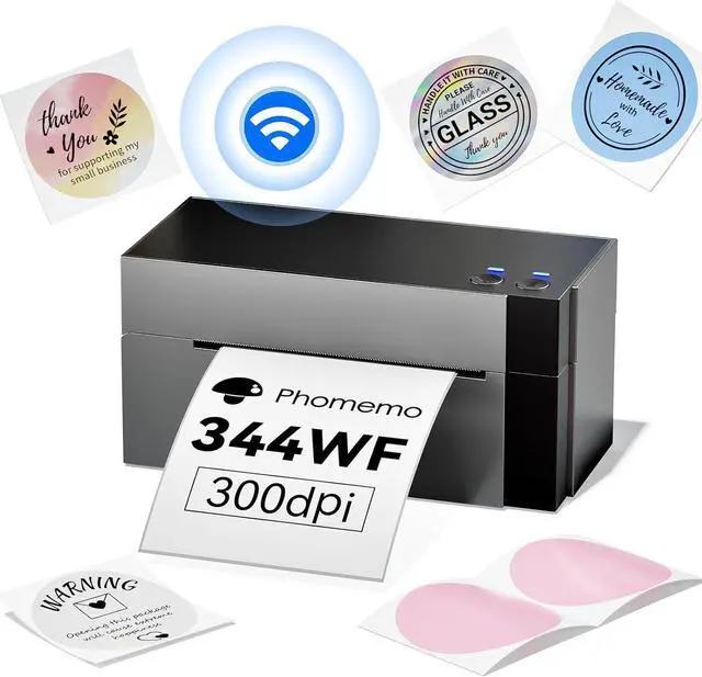 Main image of 344WF WiFi Label Printer, [Upgraded] 300DPI Shipping Thermal Labels Printer for Shipping Packages, 4x6 Label Printers Compatible with iOS, Android and PC Etsy Ebay USPS, IF Design Award 2024