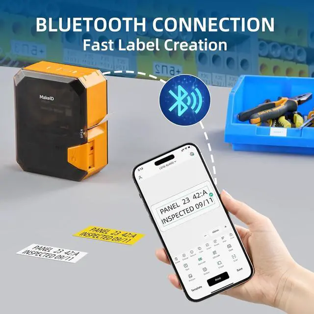Alt view image 3 of 7 - P31 Industrieller Etikettendrucker, Etikettiermaschine mit 0,71 "B x 26,24 ft L Etiketten-, Draht- und Kabeletikettendrucker für Baustellen und Hochleistungsetiketten