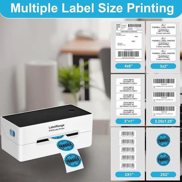 Alt view image 4 of 6 - Ecommerce Shipping Label Printer, Thermal 4x6 Label Printer, 300 DPI, Bluetooth & USB, Compatible with iOS, Android, Windows, USPS, Pirate Ship, Shippo, Amazon, Ebay, Shopify