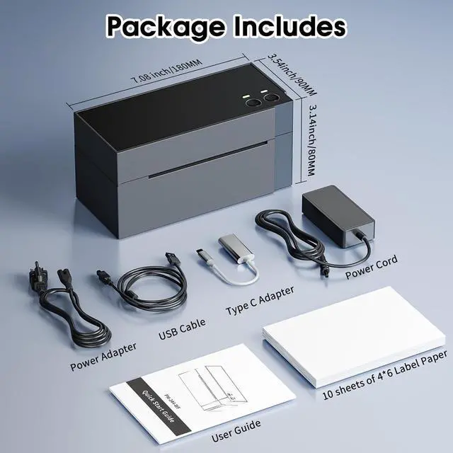 Alt view image 7 of 7 - 344WF WiFi Label Printer, [Upgraded] 300DPI Shipping Thermal Labels Printer for Shipping Packages, 4x6 Label Printers Compatible with iOS, Android and PC Etsy Ebay USPS, IF Design Award 2024