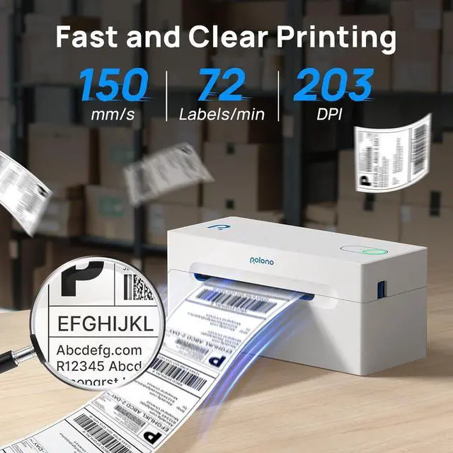Alt view image 2 of 7 - Bluetooth Thermal Shipping Label Printer, Wireless 4x6 Shipping Label Printer for Small Business, Support Android, iPhone, Windows, and Mac, Widely for Ebay, , Shopify, Etsy, USPS