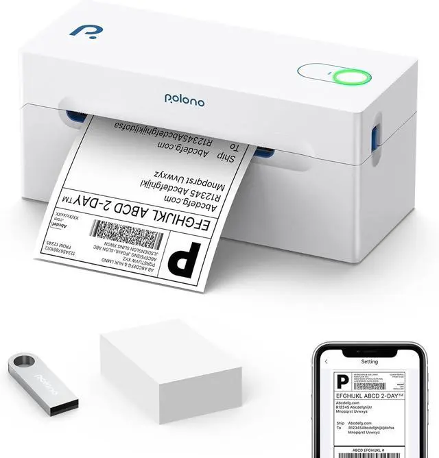 Main image of Bluetooth Thermal Shipping Label Printer, Wireless 4x6 Shipping Label Printer for Small Business, Support Android, iPhone, Windows, and Mac, Widely for Ebay, , Shopify, Etsy, USPS