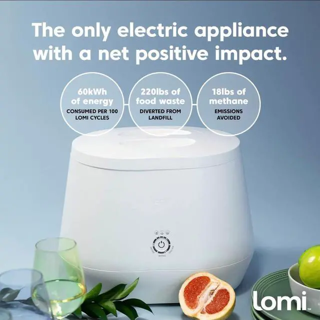 Alt view image 2 of 5 - Lomi 1  3L, Electric Composter (45 Cycles), Worlds First Smart Waste Kitchen Bin That Turns Waste into Natural Fertilizer with a Single Button, Indoor Compost, Kitchen Food Recycler (White, Lomi 1)