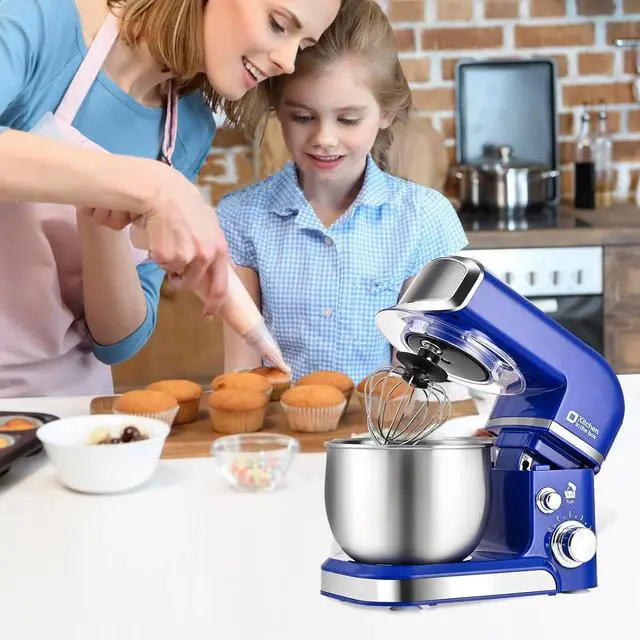 Alt view image 5 of 7 - Stand Mixer,3.2Qt Mini Electric Food Mixer,6 Speeds Portable Lightweight Kitchen Mixer for Daily Use with Egg Whisk,Dough Hook,Flat Beater (Reflex Blue)