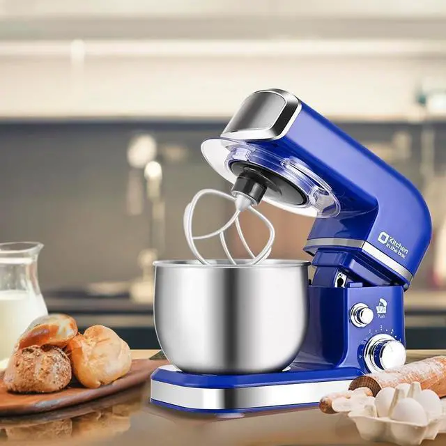 Alt view image 7 of 7 - Stand Mixer,3.2Qt Mini Electric Food Mixer,6 Speeds Portable Lightweight Kitchen Mixer for Daily Use with Egg Whisk,Dough Hook,Flat Beater (Reflex Blue)