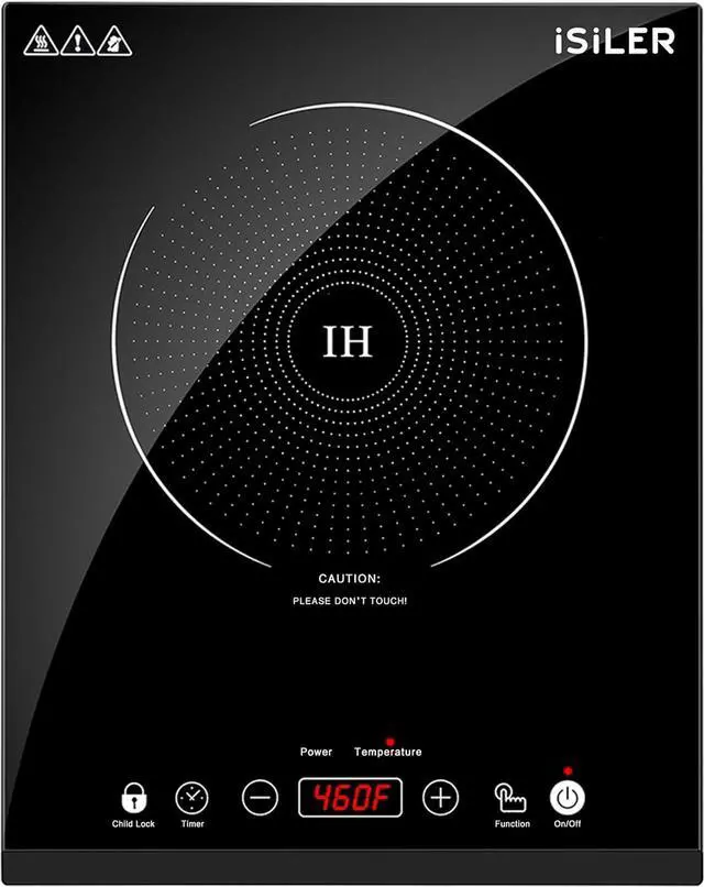 Main image of Portable Induction Cooktop, iSiLER 1800W Sensor Touch Electric Induction Cooker Hot Plate with Kids Safety Lock, 6.7" Heating Coil, 18 Power 17 Temperature Setting Countertop Burner with Timer