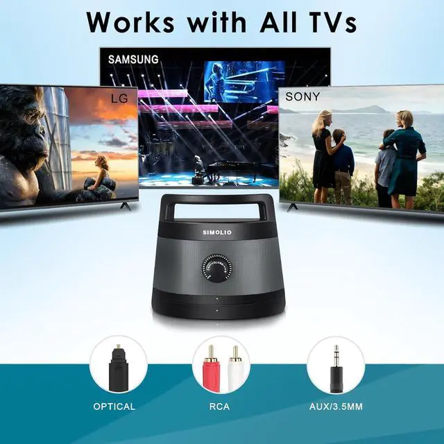 Alt view image 4 of 7 - Wireless Portable TV Speakers with TV Audio Listening Assistance, Voice Highlighting TV Speakers for Hard of Hearing, Seniors and Elderly, 100ft Range, Extra Headset & 2 Adapters -SM-621D