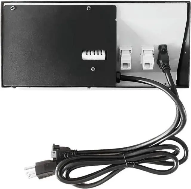 Alt view image 7 of 7 - Conference Table Power hub Conference Table connectivity Box with 45 Degree Angle Convenient Plug-in Socket, Power Fully Enclosed Bottom Box Power Socket, USB, Type C, HDMI, RJ45, Silver