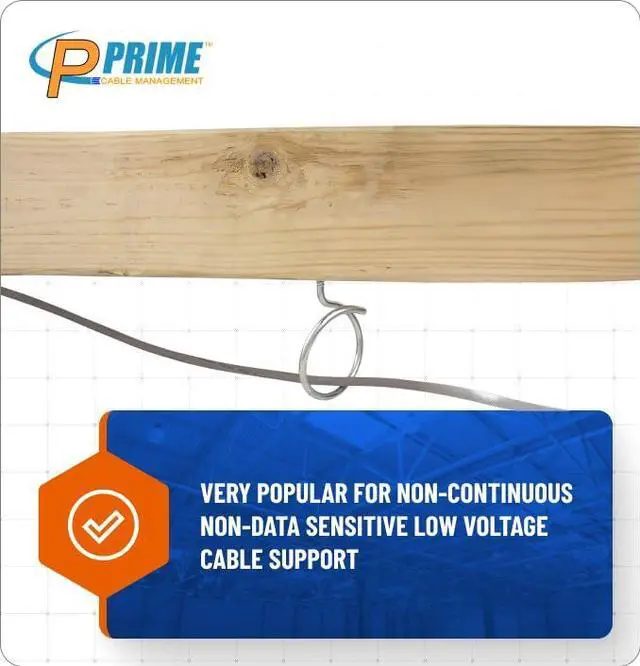 Alt view image 4 of 5 - Cable & Wire Support Heavy Duty 2 Inch Threaded Bridle Rings Wood Screw, Cable Ring Hangers for Low Voltage Cable Management