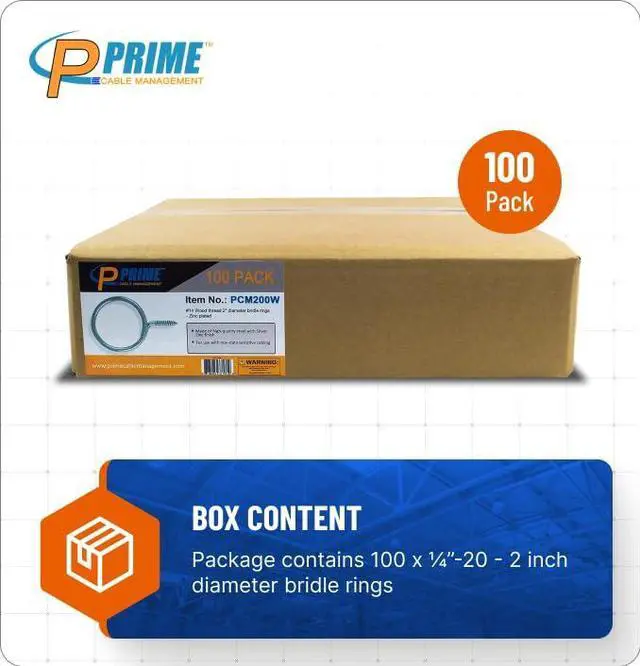 Alt view image 5 of 5 - Cable & Wire Support Heavy Duty 2 Inch Threaded Bridle Rings Wood Screw, Cable Ring Hangers for Low Voltage Cable Management