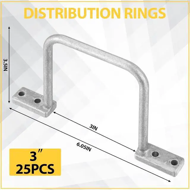 Alt view image 2 of 6 - 25 Pcs Distribution Rings Aluminum D Ring for Sorting Out Electric Cables, Cable Management, for Commercial and Residential Use, Silver(3 Inch)