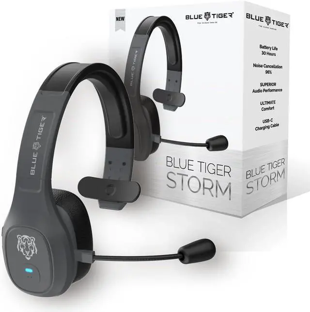 Main image of Storm Gray - Premium Trucker Bluetooth Headset - Wireless Noise Canceling Mono Headset with Mic - High-Fidelity Sound, 30-Hour Talk Time, USB-C Charging - for Truck Drivers, Bluetooth 5.0