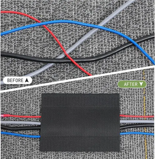 Alt view image 4 of 7 - Carpet Cord Cover Cable Grip Floor Cover Cable Protector Management Only for Commercial Office Carpet(Black,196.85 ft)