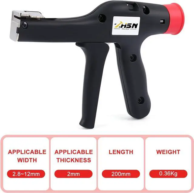 Alt view image 2 of 7 - Cable Tie Tool: Fasten and Cut Cables with Ease - Fits 2.8mm~12mm Nylon Ties