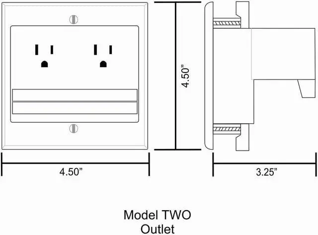 Alt view image 7 of 7 - Solutions In-Wall Cable Management PowerBridge TWO-PRO-SP6 Pro-Series Recessed In-Wall Cable Management System for Wall-Mounted Flat Screen LED, LCD, and Plasma TVs with Surge Protector