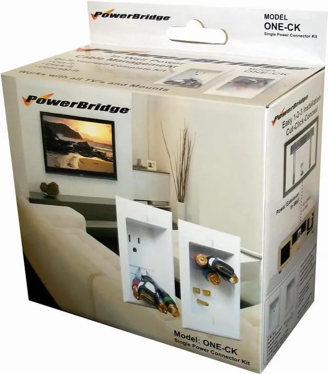 Alt view image 6 of 7 - ONE-CK Single Outlet TV Cord Hider for Wall Mounted TVs - Recessed In-Wall Cable hider System for Power & Low Voltage - Matches Existing Outlets - Hide Wires With this Easy DIY Install Kit
