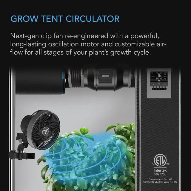 Alt view image 6 of 7 - Advance Grow System 3x3, 3-Plant Kit, WiFi-Integrated Grow Tent Kit, Automate Ventilation, Circulation, Schedule Full Spectrum Samsung LM301H LED Grow Light, 2000D Mylar Tent