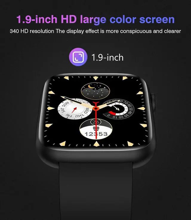 Alt view image 3 of 7 - 2024 Smart Watch for Men Women with Bluetooth Call,1.9'' HD Full Touch Screen Fitness Watch, Smartwatch with IP67 Waterproof with Blood Pressure Sleep Monitor for Android and iOS