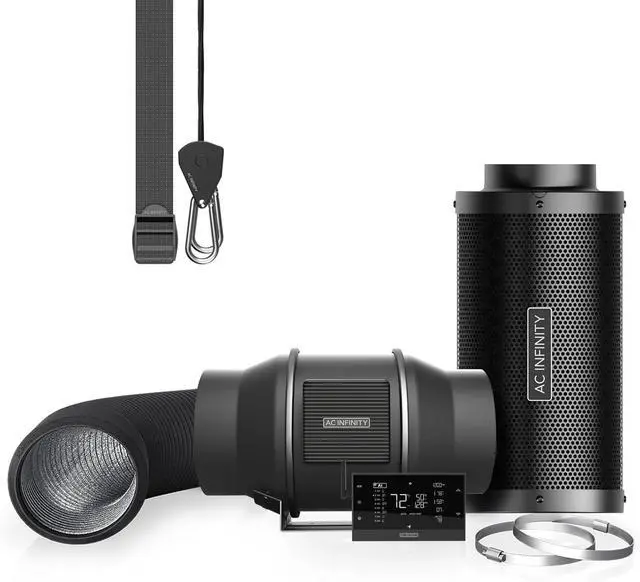 Main image of Air Filtration PRO Kit 6, AI Controller with WiFi App Control & Auto Level Adjusting, Inline Fan, Carbon Filter, Ducting, Ventilation System for Grow Tents, Hydroponics, Indoor Gardening