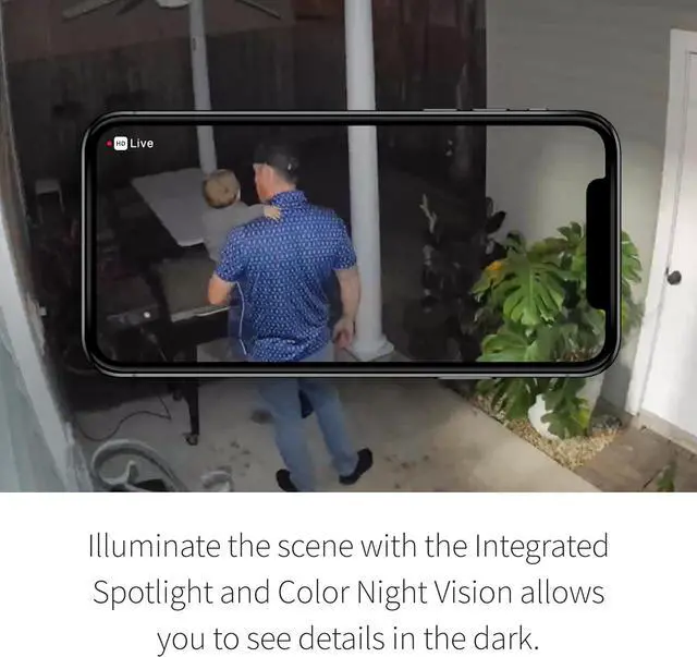 Alt view image 3 of 6 - Essential Security Camera 2K |Outdoor - Indoor | 2nd Gen | Wireless with Spotlight, 2-Way Audio, Color Night Vision, Live Stream, Motion Activation, Real Time Notifications, Wide Angle - White