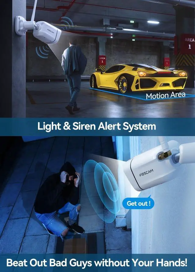 Alt view image 5 of 7 - 3K 5MP Security Cameras Wireless Outdoor, 5GHz&2.4GHz WiFi Camera for Home Security, 120° FoV Outside Surveillance Cam, AI Human/Vehicle Detection, 66FT Color Night Vision, 120dB Siren, IP66