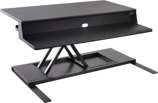 Alt view image 7 of 7 - Flexpro Power, 36" Ergonomic Adjustable Height Electric Standing Desk Converter, EZ Lift Sit to Stand Laptop Desk Riser for Laptop & Computer Monitors (Black, 36in x 23.5in x 5.5-19.5in)