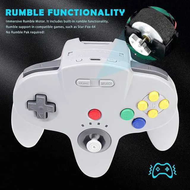Alt view image 5 of 7 - 2.4 GHz Wireless N64 Switch Online Controller, USB Receiver & N64 Receiver, Compatible with Windows PC iOS Mac Raspberry Pi, N64 / Switch Online/NSO - (Rechargeable) (Plug and Play) (2 Pack)