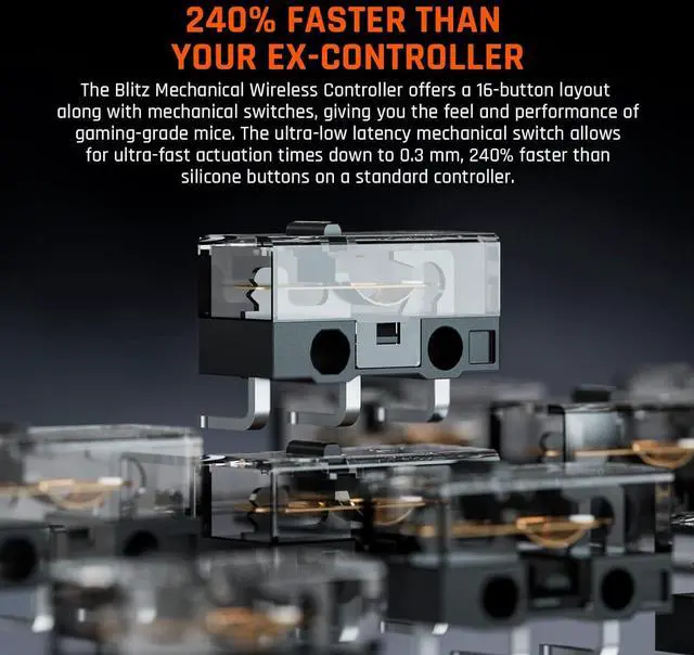 Alt view image 2 of 7 - Switch Controllers with Charging Base, Wireless Game Controller for Switch/PC/Android/IOS,Mechanical Buttons|ALPS Joystick|NFC Sensor|6-axis Gyroscope