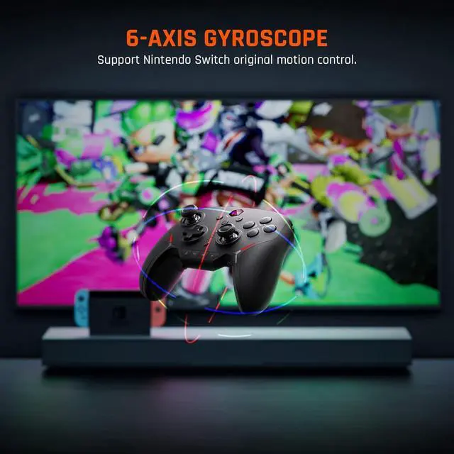 Alt view image 4 of 7 - Switch Controllers with Charging Base, Wireless Game Controller for Switch/PC/Android/IOS,Mechanical Buttons|ALPS Joystick|NFC Sensor|6-axis Gyroscope