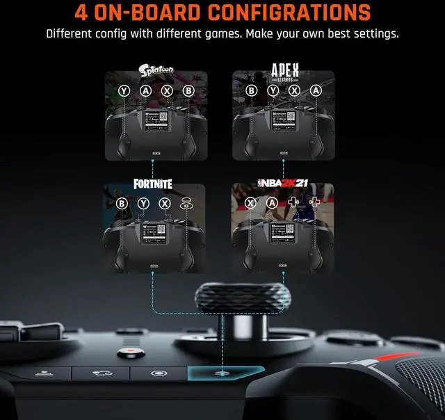 Alt view image 6 of 7 - Switch Controllers with Charging Base, Wireless Game Controller for Switch/PC/Android/IOS,Mechanical Buttons|ALPS Joystick|NFC Sensor|6-axis Gyroscope