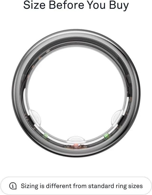 Alt view image 2 of 7 - Oura Ring Gen3 Horizon - Silver - Size 11 - Smart Ring - Size First with Oura Ring Gen3 Sizing Kit - Sleep Tracking Wearable - Heart Rate - Fitness Tracker - 5-7 Days Battery Life