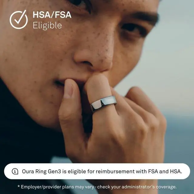 Alt view image 6 of 7 - Oura Ring Gen3 Horizon - Silver - Size 11 - Smart Ring - Size First with Oura Ring Gen3 Sizing Kit - Sleep Tracking Wearable - Heart Rate - Fitness Tracker - 5-7 Days Battery Life