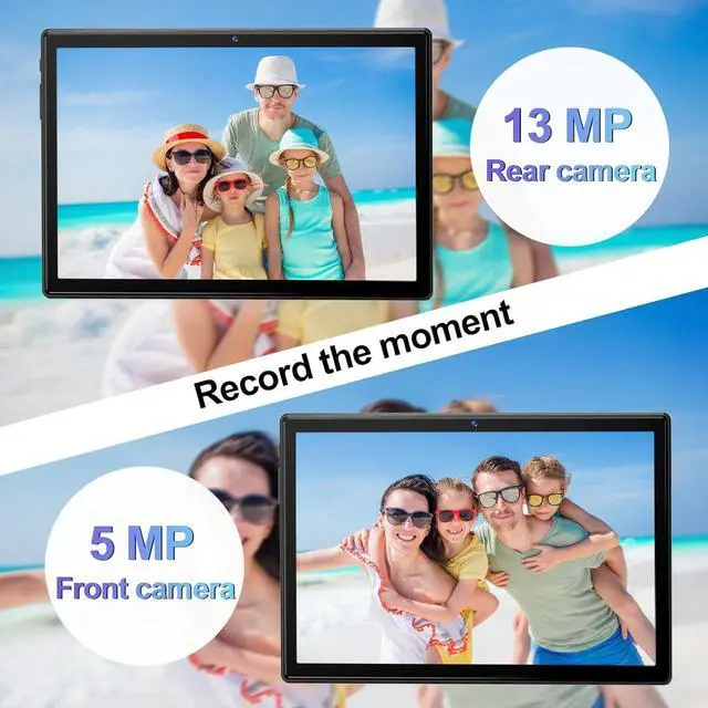 Alt view image 7 of 7 - 2025 Latest Android Tablet 10.1 Inch, 5G WiFi Tablets Mit 16GB RAM+128GB ROM(1TB TF),2 in 1 Tablet with Keyboard Mouse Pen-Octa-Core2.0Ghz | 7000mAh | 1080FHD | 13MP Camera | WLAN GPS -Black