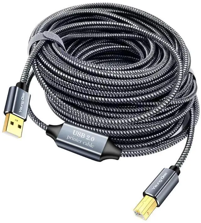 Alt view image 2 of 7 - Printer Cable 100 ft,USB Printer Cable High Speed USB 2.0 A Male to Type B Male Scanner Cord Compatible with HP, Canon, Epson, Dell, Brother, Xerox, Samsung etc (100FT/30M)