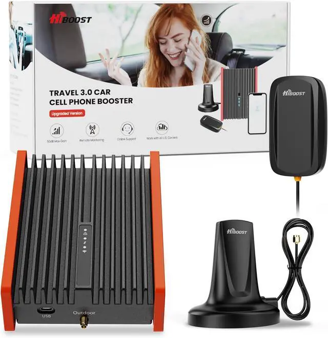 Main image of Cell Phone Signal Booster for Car SUV Pickup | High Power Vehicle Booster | 5G & 4G LTE for All U.S. Carriers Verizon, AT&T, T-Mobile | Cellular Magnetic Antenna | FCC Approved