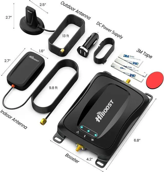 Alt view image 7 of 7 - Vehicle Cell Phone Signal Booster| 5G 4G LTE | Boosts for All U.S. Carriers Verizon AT&T T-Mobile US Cellular | Magnetic Roof Antenna | Signal Booster for Car SUV Van Pickup FCC Approved