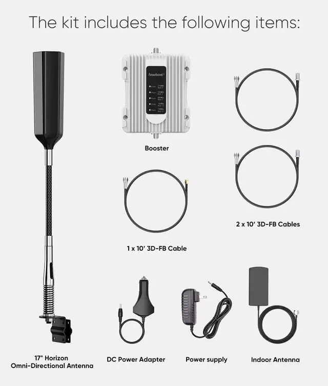 Alt view image 7 of 7 - Cell Phone Booster for RV Truck, T1 Cell Phone Signal Booster Kit for RV or Truck on Band 4, 66, 12, 13, 17,5, 2, 25, All Networks & Carriers - Verizon, AT&T, T-Mobile, Sprint & More