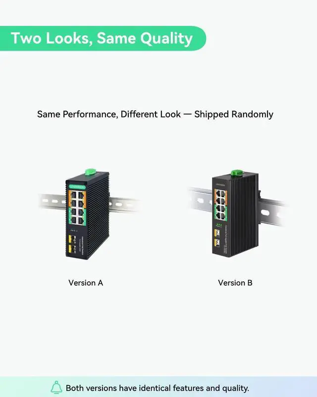 Alt view image 6 of 7 - Industrial 8-Port Full Gigabit POE++ Switch with 4 BT 90W PoE Ports, 2 Gigabit SFP Uplinks, POE Budget 120W, POE Watchdog, DIN-Rail POE Switch for PTZ Camera/POE Lighting/ POE Monitor