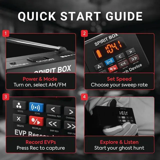 Alt view image 6 of 7 - Spirit Box  Ghost Hunters Choice Equipment Kit with 32 GB Micro SD & Integrated Flashlight for Ultimate Paranormal Investigations and EVP Sessions