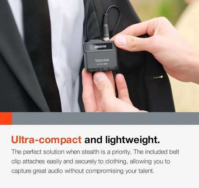 Alt view image 5 of 7 - TASCAM DR-10L Pro Field Recorder with Lavalier Microphone and 32-bit Float Recording for Audio for Video  Supports 512GB microSDXC and LTC Jam Sync for Seamless Timecode Synchronization