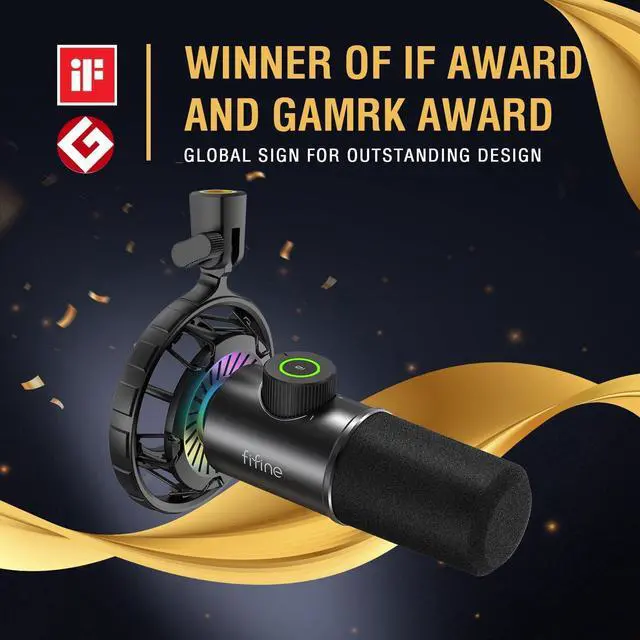 Alt view image 2 of 7 - USB Gaming Microphone, RGB Dynamic Mic for PC, with Tap-to-Mute Button, Plug & Play Cardioid Mic with Headphone Jack for Streaming, Podcast, Twitch, YouTube, Discord- K658