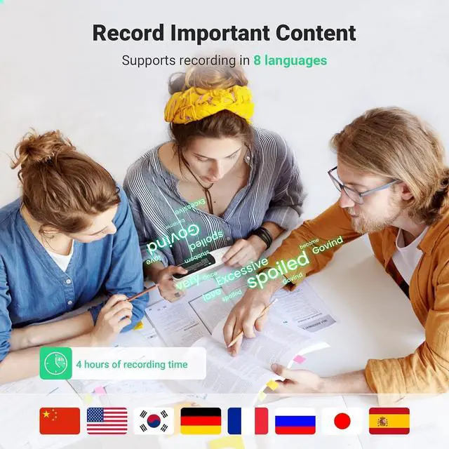 Alt view image 6 of 7 - 102 Translator Pen Scanner, Text to Speech Device for Dyslexia, OCR Digital Highlighter Reader Pen, Exam Reading Pen, Bluetooth Langage Translator, No Monthly FeeWhite