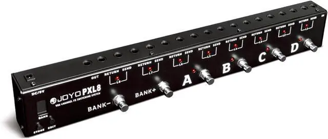 Main image of PXL8 Foot Pedal Controller 8 FX Loop Programmable Pedal Switcher with True Bypass (Black)