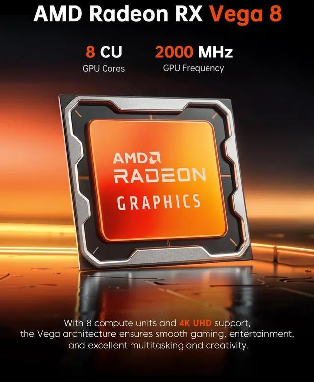 Alt view image 4 of 7 - Kron Mini K1 Mini PC, Ryzen 7 5825U(Upgraded 5700U/7430U), 16GB DDR4 512GB SSD Mini Computers(up to 4.5Ghz), Light Gaming Desktop 4K Triple Display Mini Desktop Bluetooth/WiFi6/Office