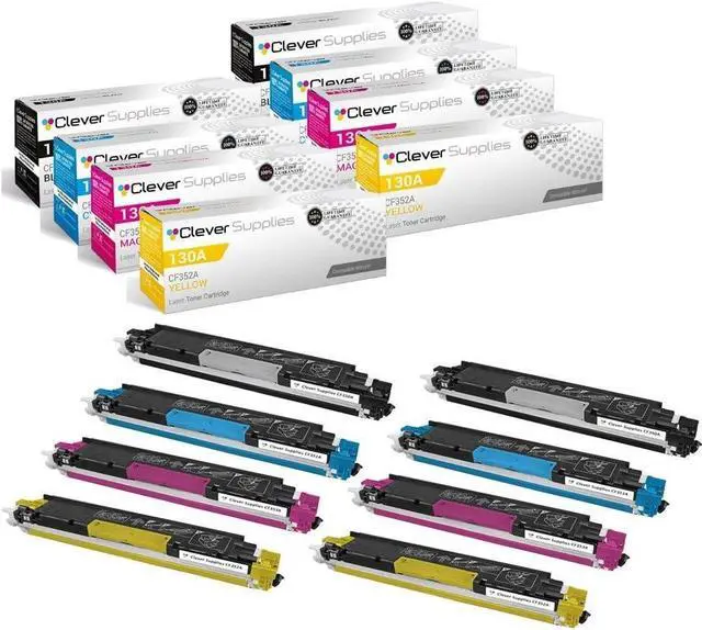 Main image of CS Replacement Toner Cartridge Compatible with HP M176 CF350A Black CF351A Cyan CF352A Yellow CF353A Magenta 130A Color Laserjet PRO M176 PRO M176NFW PRO MFP M176 M176 8 Color Set
