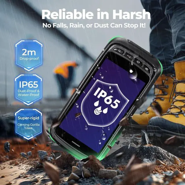 Alt view image 6 of 7 - Android Barcode Scanner Full Screen, 8000mAh Mobile Computer, 1D/2D QR Zebra SE4710 Engine, Handheld Android 13, PDA for WMS, 4G Wi-Fi Inventory Bar Code Scanner