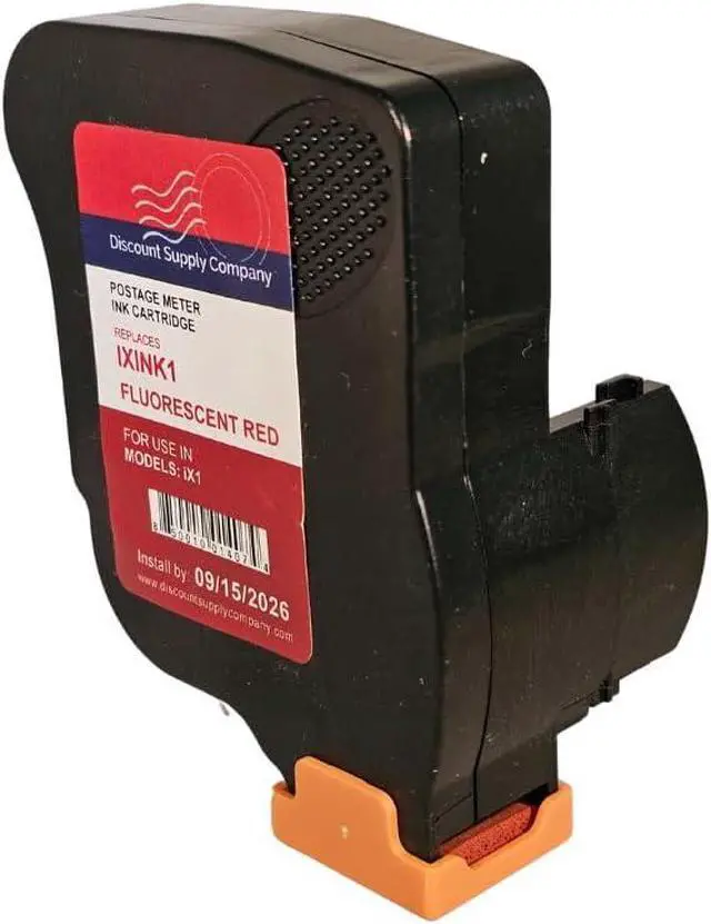 Alt view image 3 of 7 - IXINK1 Compatible Cartridge for Quadient iX-1 Mailing Machine, Fluorescent Red, 90 Day Warranty, USA Company